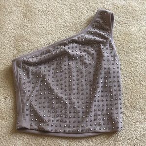 Tan One Shoulder Tank Top